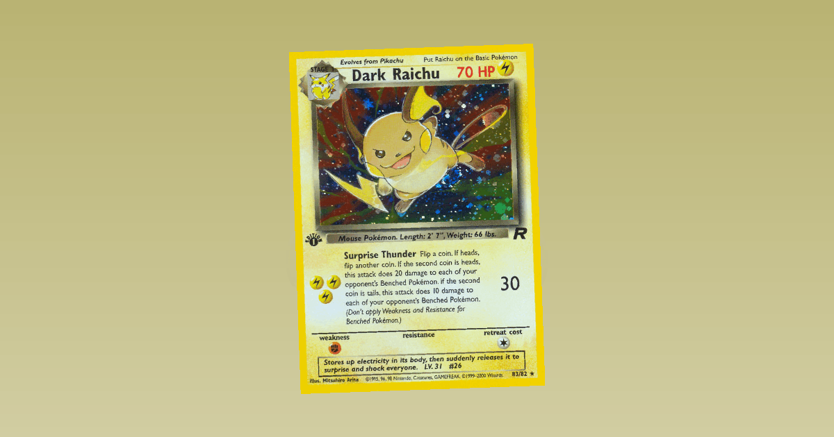 Dark Raichu: The First Secret Rare card spotlight collage