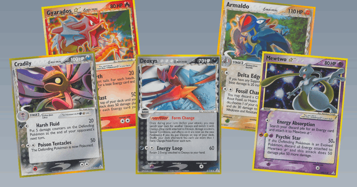 Delta Species: The Anomalies of Holon card spotlight collage