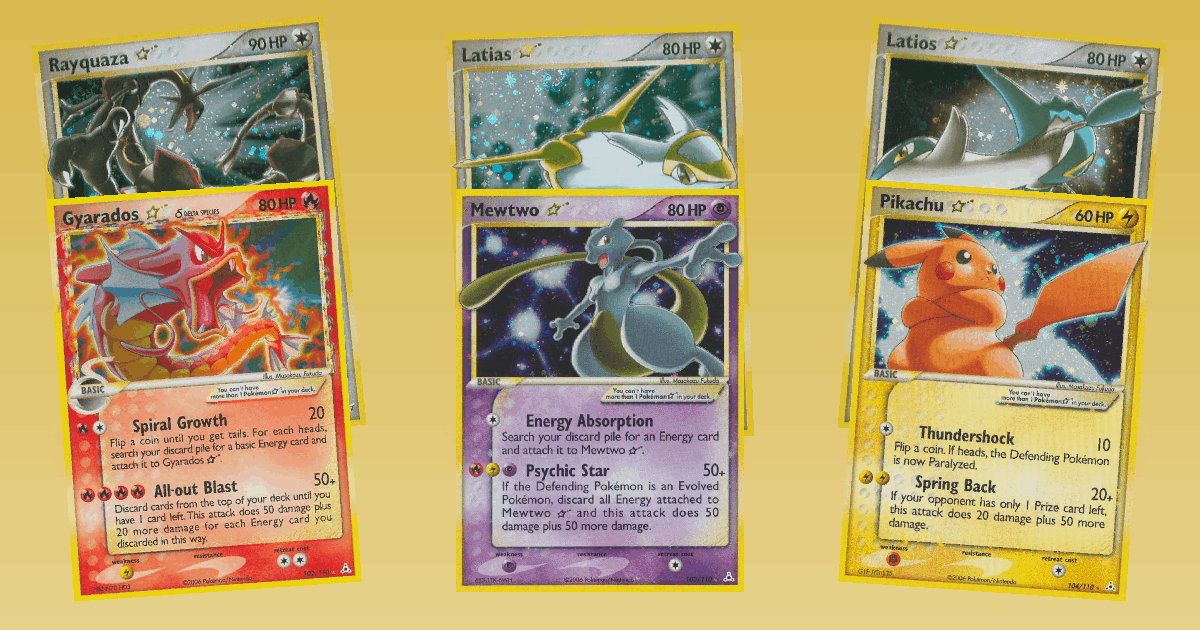 Gold Star Pokémon: The Rarest Cards of the EX Era card spotlight collage