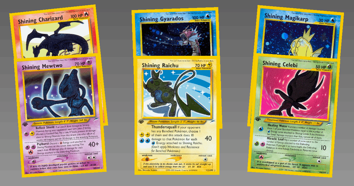 Shining Pokémon: The First Shiny Cards card spotlight collage